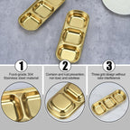 6 Pcs Soy Sauce Dish, Divided Dip Bowls with 3 Compartment, Seasoning Dipping Sauce Plate, Stainless Steel Serving Tray (Golden)