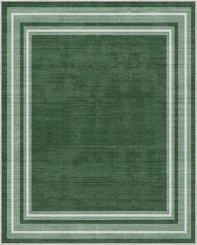 OPPODREAM Border Soft Area Rugs 8x10, Washable Green Rug - Image 9