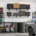 4 Pack Wall Mounted Garage Shelving, 2x3ft, 1400lbs Integrated Grid