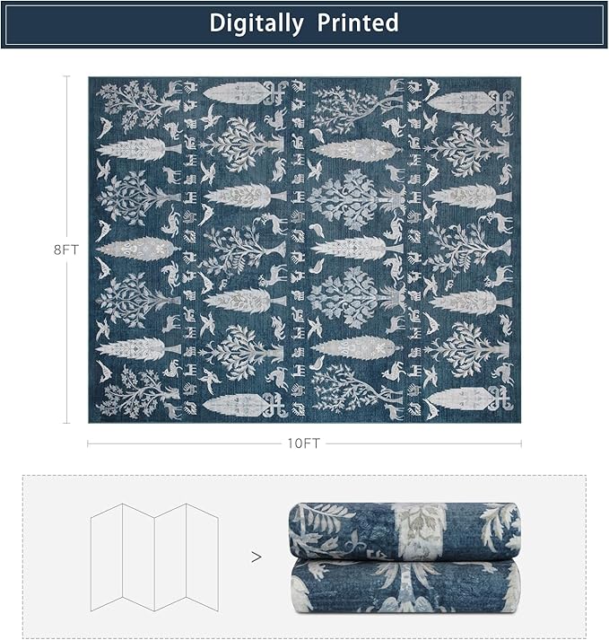 Washable Rugs 8x10 Area Rugs for Living Room, Dining Room- Large Ultra Soft - Image 2
