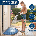 Smiry Half Circle Front Door Mat Outside Entrance, Heavy Duty Sturdy Natural - Image 6