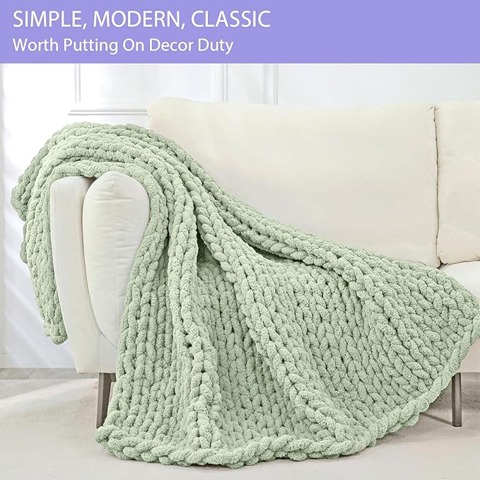 Bigacogo Chunky Knit Throw Blanket - Image 3
