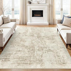 Abstract Rug 8x10 Large Living Room Rugs Neutral Modern Washable Area Rugs - Image 9