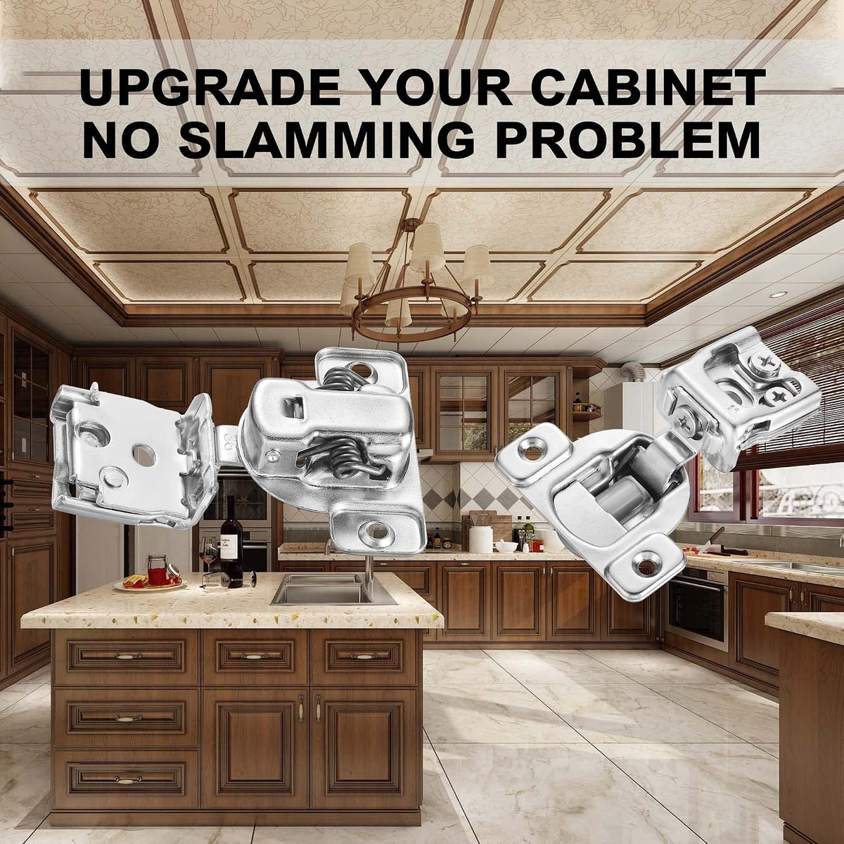 Soft Close Cabinet Hinges for Kitchen, 1” Overlay, 4 Pack