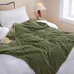 Olive Green Fleece Throw Blanket 60”×80” - Image 3