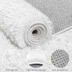 5x8 Area Rugs for Living Room: Soft Fluffy Shag White Rugs for Bedroom - Image 5