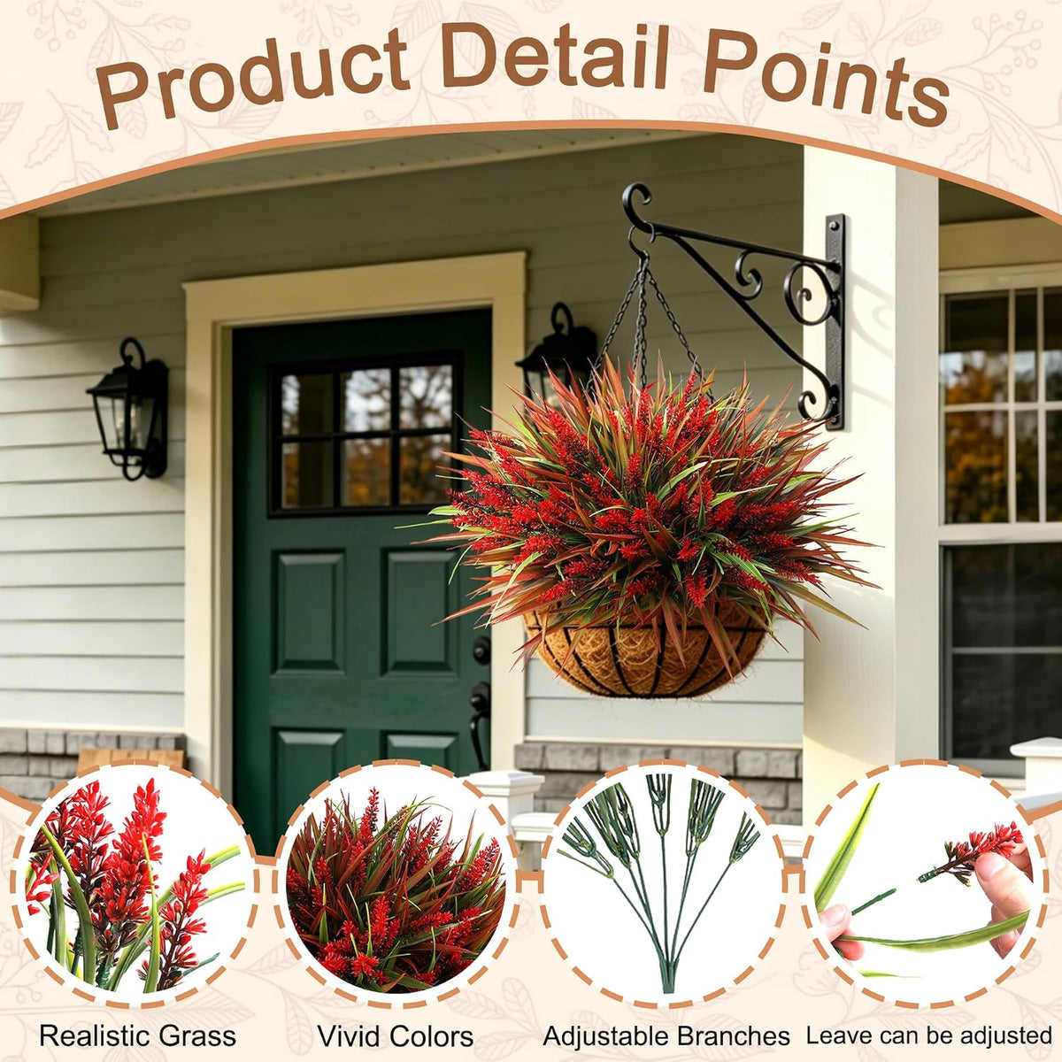 Fake Plants with Artificial Lavender Flower for Outdoor Porch Fall Decor