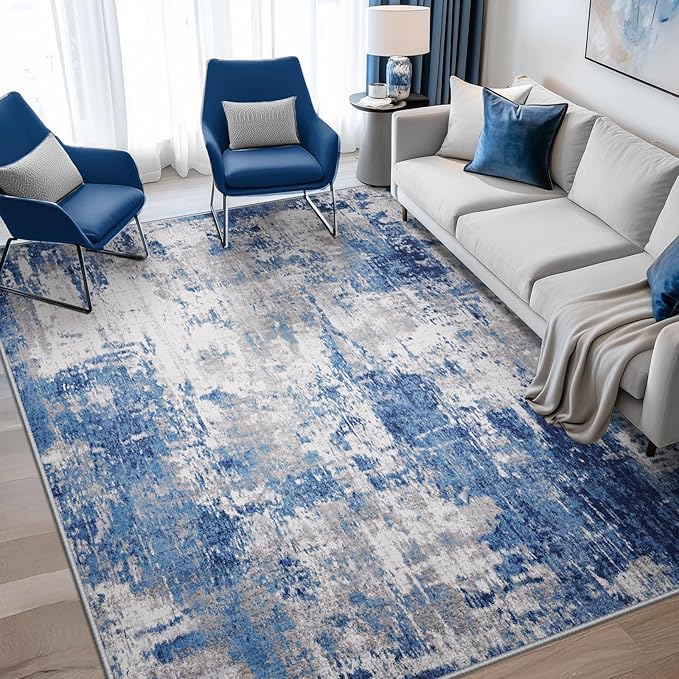 Washable Area Rugs 8'x10' Non-Slip Modern Abstract Soft - Image 8