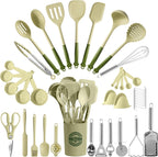Kikcoin 43 PCS Silicone Kitchen Utensils Set, Cooking Utensils Set, Gray