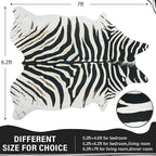 AROGAN Western Faux Fur Zebra Rug, 6.2x7 Feet Premium Animal Skin Print Rug - Image 2