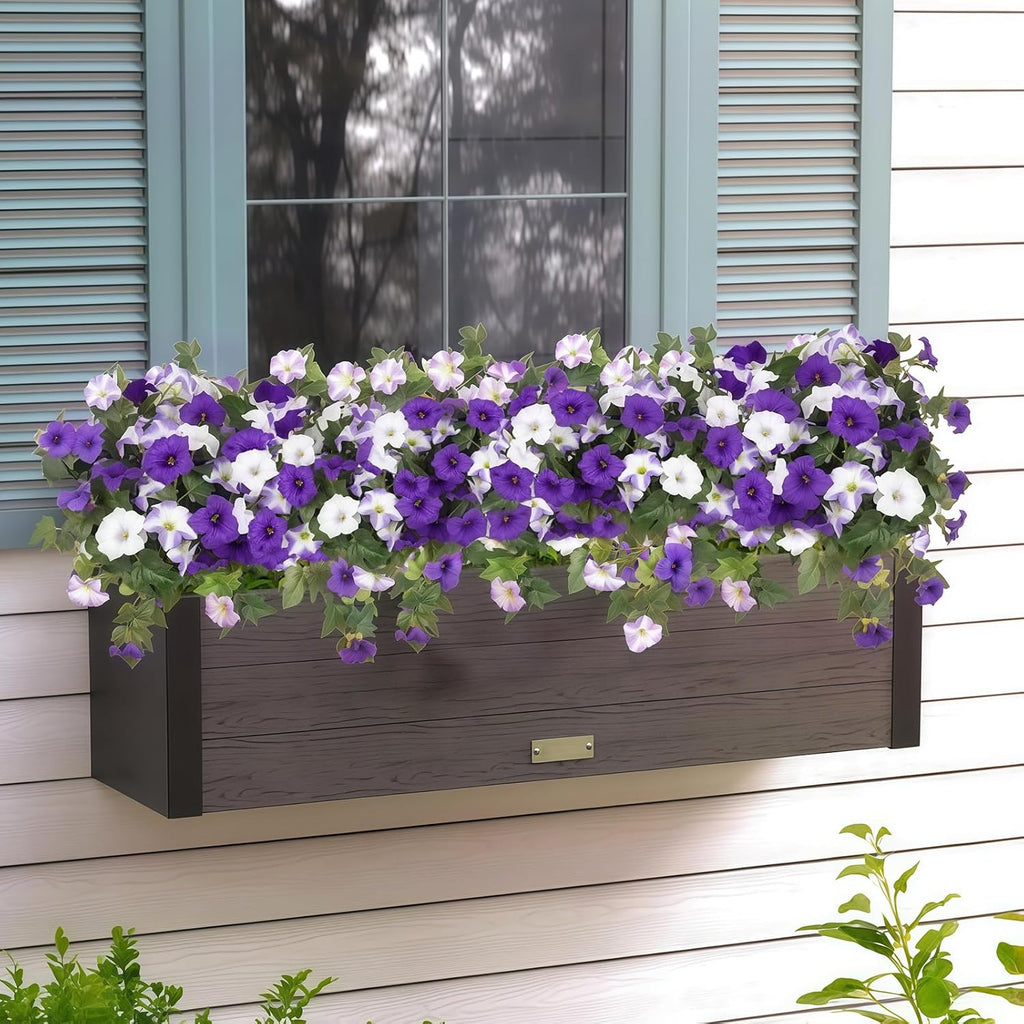 Artificial Flowers for Outdoors,UV Resistant Fake Flowers 6Pcs