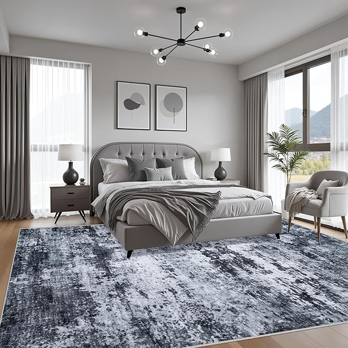 6x9 Area Rug Living Room Rug: Washable Modern Abstract Soft Thin Rug Indoor - Image 3