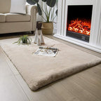 Ashler Faux Fur Rug, Ultra Soft Faux Rabbit Fur, 3 x 5 Feet Rectangle, Machine by AshlerHomeDeco