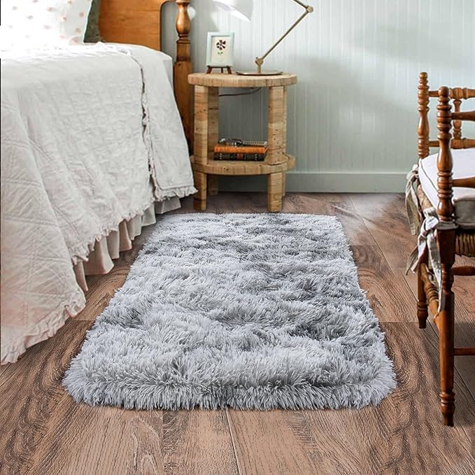 Small Area Rug, 2x3 Rug for Bedroom Shaggy Throw Rugs for Dorm Rug, Soft Tie by Quntue