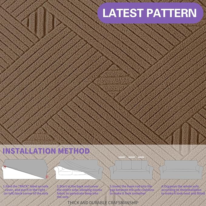 ZNSAYOTX Oversized Super Stretch Couch Cover, New Striped Sofa Covers - Image 5