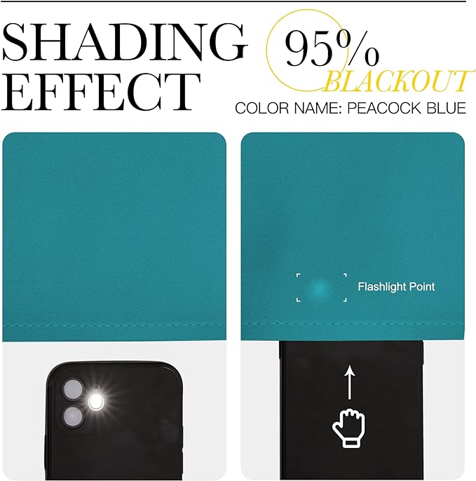 NICETOWN Peacock Blue Blackout Curtains Panels - Image 5