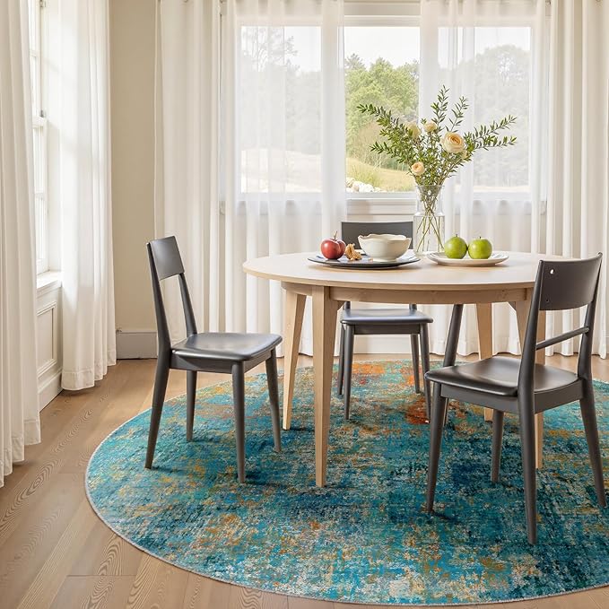 Washable Area Rugs 8ft Non-Slip Modern Abstract Soft - Image 4