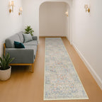 Hazo Haus Washable Beige Blue 2x10 Runner Rug - Image 6