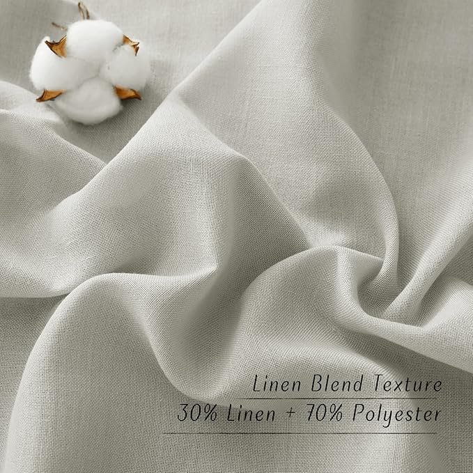 NICETOWN Thick Linen Short Grey Curtains Privacy Assured - Image 4