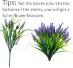 Rowfad 22 Pcs Artificial Outdoor Flowers UV Resistant Lavender Fake Greenery Plants Grass with Purple Flowers for Pot Decor for Window Garden Patio Hanging Planter Pathway Front Porch (22, Purple)