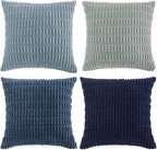 Fancy Homi Set of 4 Blue Decorative Throw Pillow Covers 18x18 Inch - Image 9