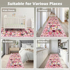 Pink Rug for Hallways Kitchen Rug 2x6, Non Slip Washable Rugs - Image 4