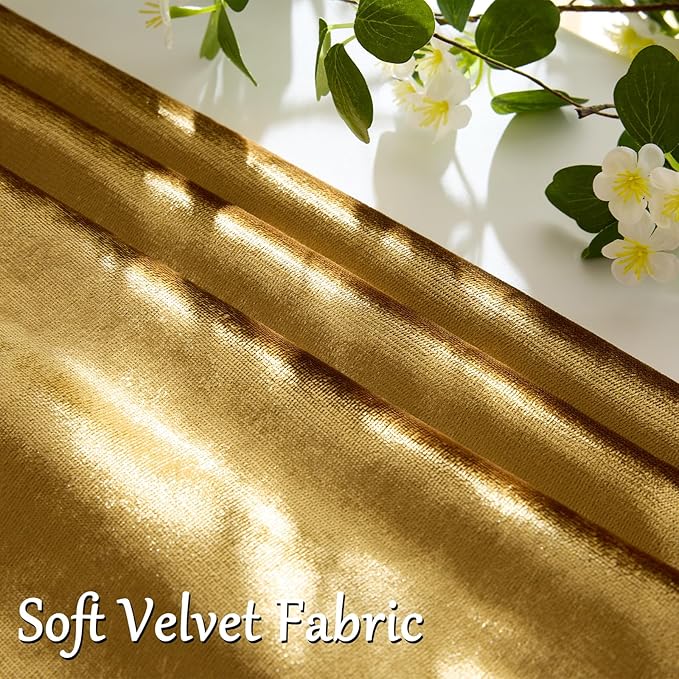 GIGIZAZA Gold Velvet Pillow Covers 16x16 - Image 3