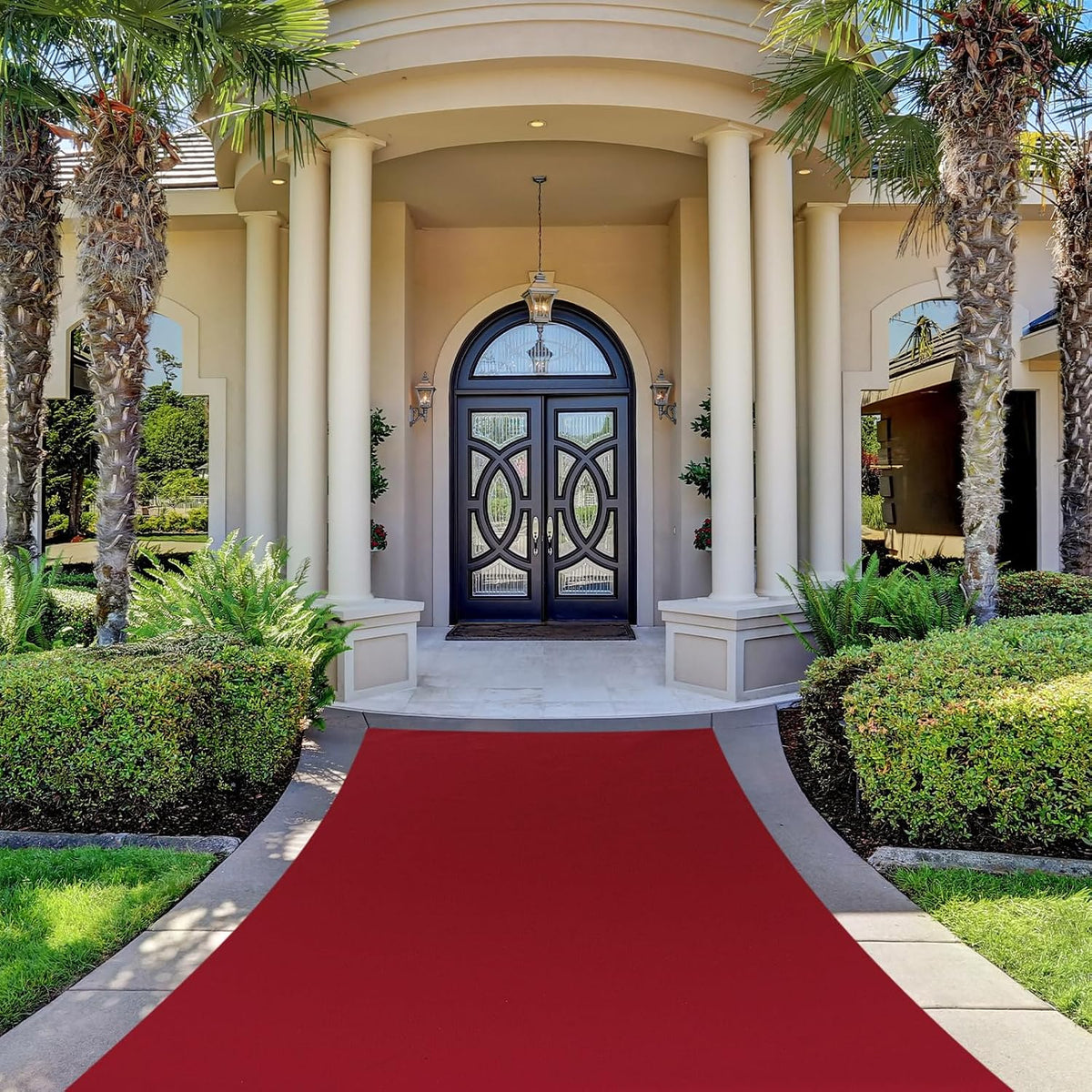 Boao 20 X 2.3 Ft Neoprene Carpet Runner Dark Red, Non Slip Rubber Backed