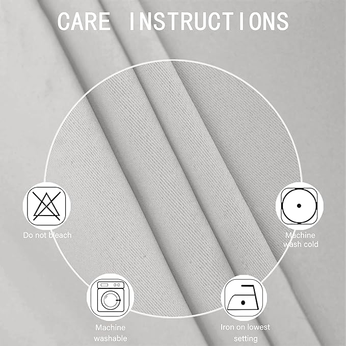 LEMOMO Light Grey Blackout Curtains 52 x 54 Inch Length/Set of 2 Curtain - Image 4