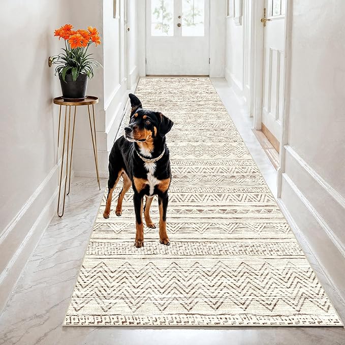 2x8 Washable Kitchen Runner Rug: Modern Moroccan Runners - Image 2