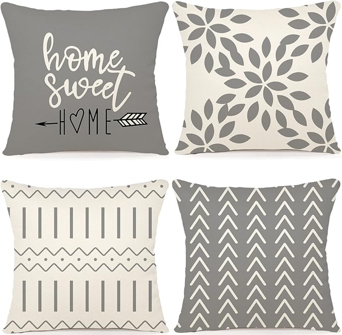YCOLL Pillow Covers 20x20 Set of 4, Modern Sofa Throw Pillow Cover, Decorative by PillowCoversExpert