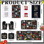 Fourluoo 10 Pcs Black Food Kitchen Decor and Accessories Set