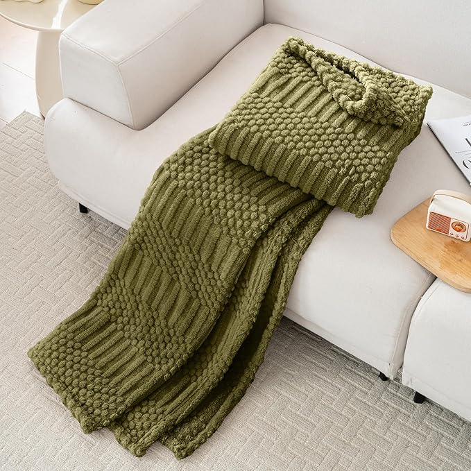 90x90 Inch Green Queen Large Blanket - Image 4