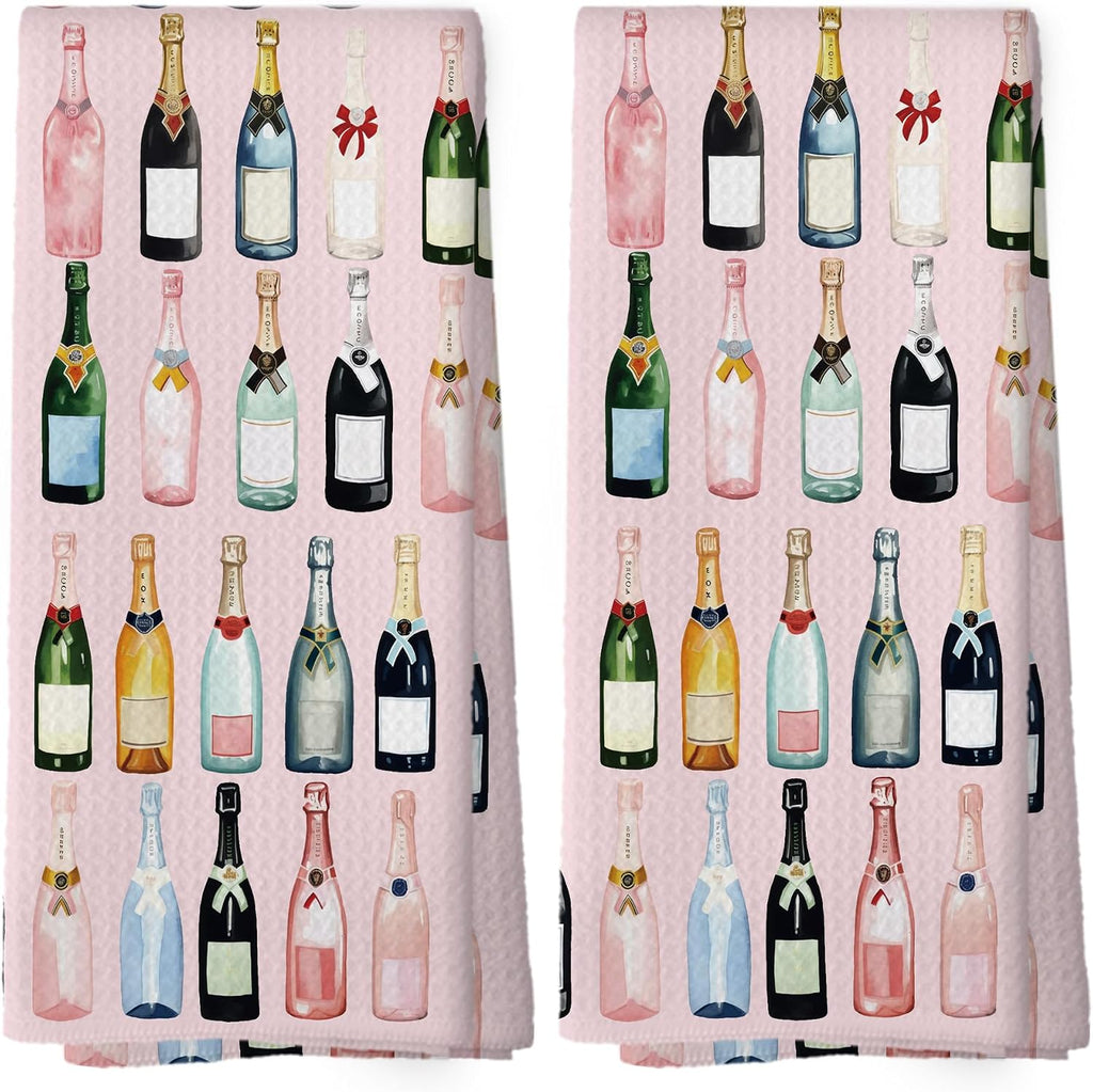 Bar Cart Accessories Kitchen Towels, Bar Cart Decor, Champagne Accessories Bathroom Decor, Hostess Gifts for Women, Cocktail Gift Bachelorettes Decorative Tea Dish Towels 16x24 Inch