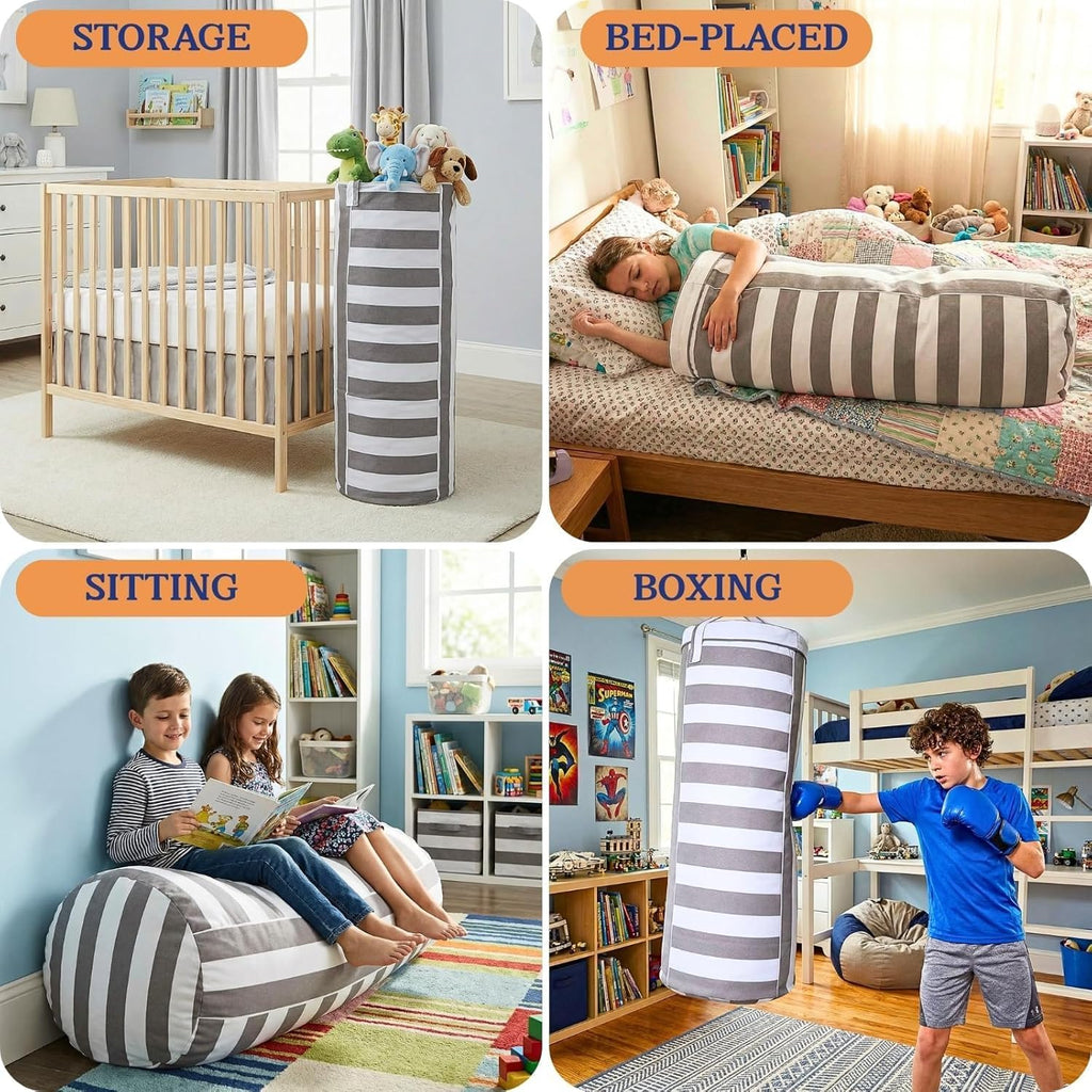 Ofiray-home Stuffed Animal Storage Bean Bag Cover for Kids