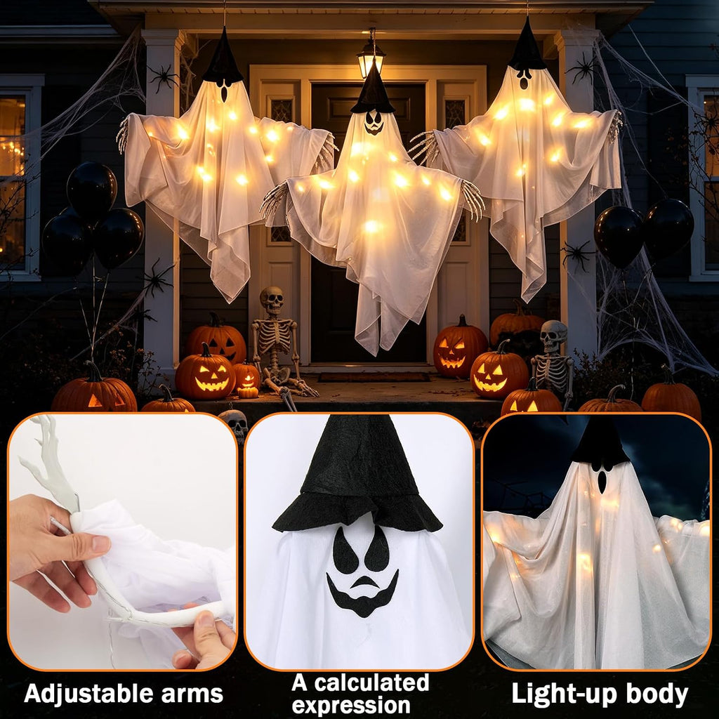 Swinging Hanging Ghosts, Halloween Decorations, Ghosts for Trees Outdoor