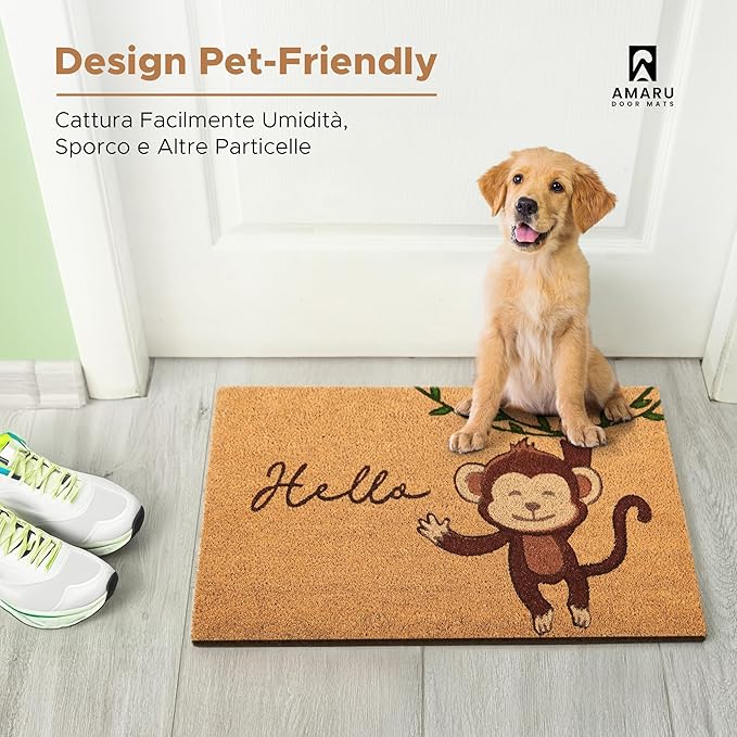 Monkey - 17"x29" - Coir Door Mat - Welcome Mats - Image 7