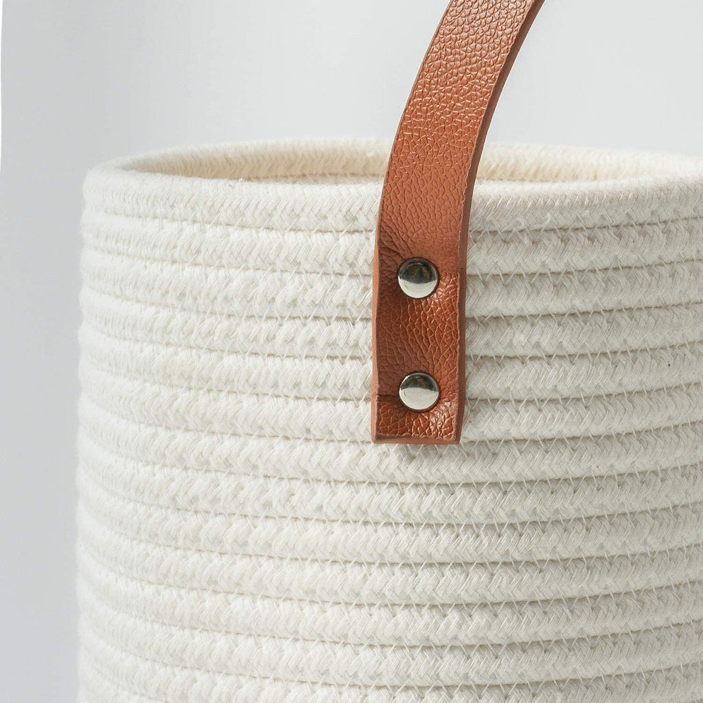 Goodpick 2 Pack Cotton Rope Wall Hanging Baskets for Home Decor