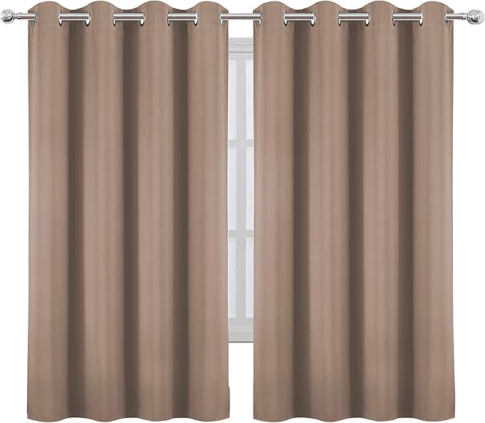 LEMOMO Cappuccino Thermal Blackout Curtains/52 x 54 Inch/Set of 2 Panels Room - Image 2