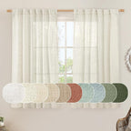 LAMIT Short Linen Curtains 45 Inches Long by LAMIT