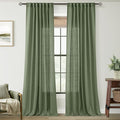 Olive Green Curtains 120 inch Length 2 Panels by Jolilight