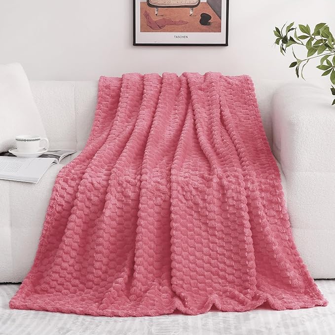 Rose Pink Throw Blanket 108"×90" inches Gifts - Image 2