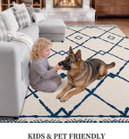 YIHOUSE Boho 5x7 Area Rugs for Living Room, Western Beige and Blue Rug - Image 2