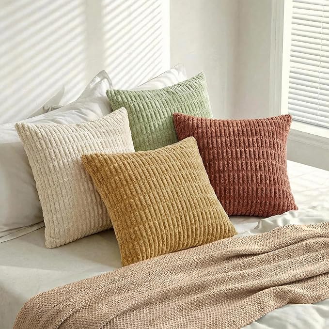 Fancy Homi 4 Packs Boho Fall Small Decorative Throw Pillow Covers 12x12 Inch - Image 8