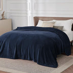 Bedsure GentleSoft Fleece Bed Blankets Large Size Navy - Image 2