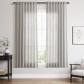 Nanspring Light Gray Linen Curtains 63 Inch Length by Nanspring
