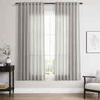 Nanspring Light Gray Linen Curtains 63 Inch Length by Nanspring