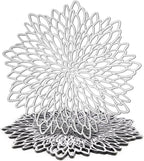 Juvale 10 Pack Silver Metallic Vinyl Placemats - 14.4" x 14.4" Round Table Mats and Chargers with Leaf Design for Elegant Table Decor and Protection - Stylish Charger Plates for Weddings and Parties