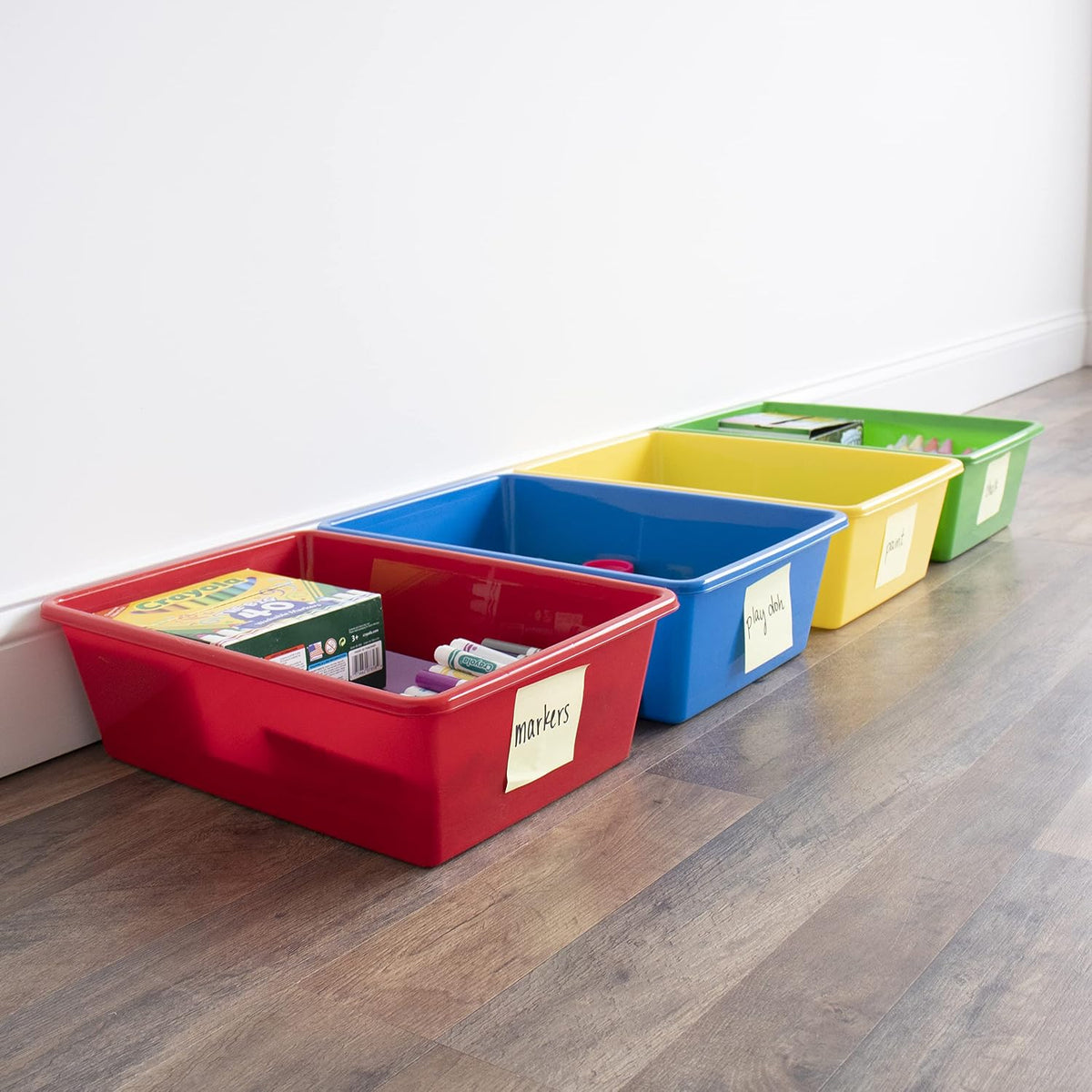 Humble Crew Plastic Storage Bins for Kids, Large Removable Toy Organizer