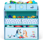 Delta Children - Bluey Design & Store 6 Bin Toy Storage Organizer - Greenguard Gold Certified, Blue